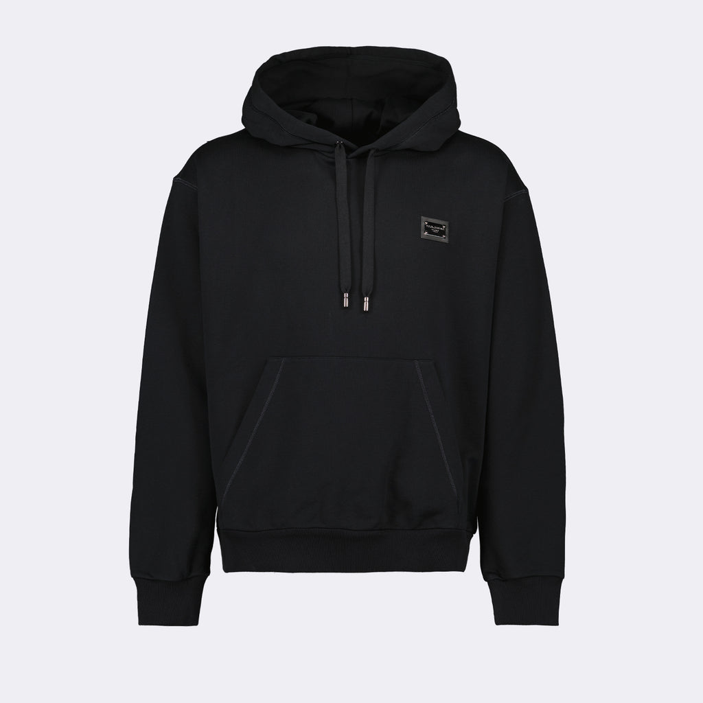 스웨트셔츠 Sweat à capuche à logo plaque Dolce & Gabbana 검은색 Homme