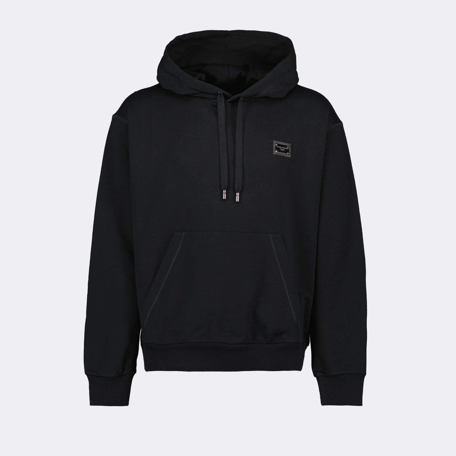 Sweat à capuche à logo plaque