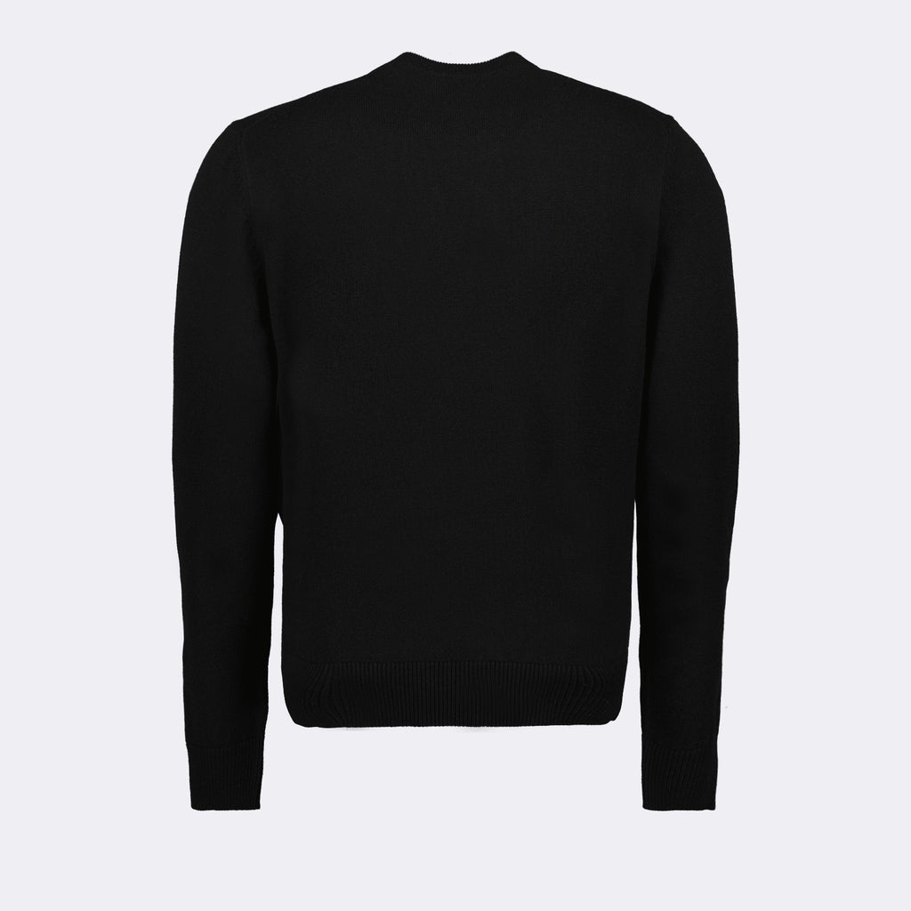 Maille Pull à logo plaque Dolce & Gabbana Noir Homme