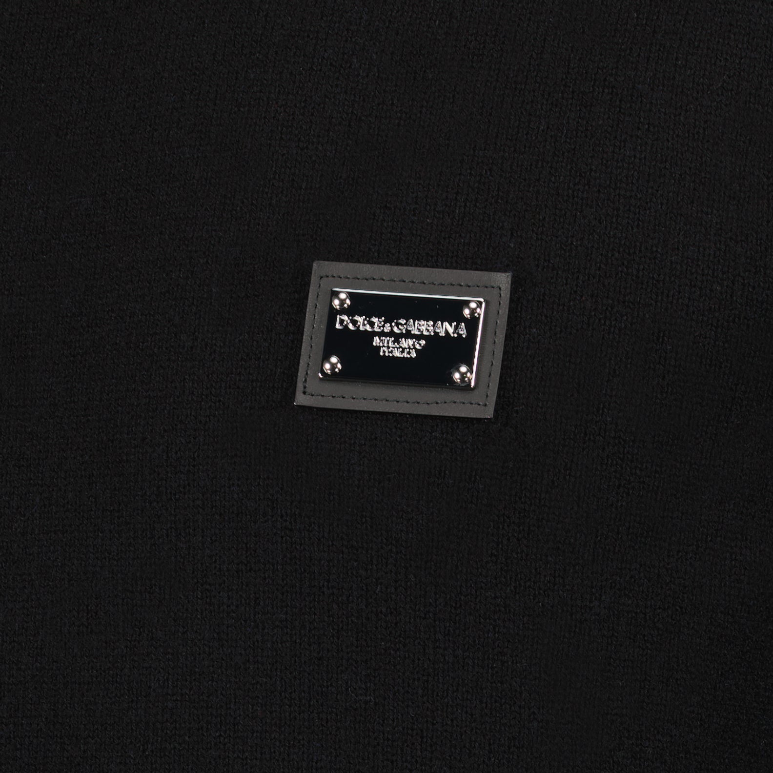 Maille Pull à logo plaque Dolce & Gabbana Noir Homme