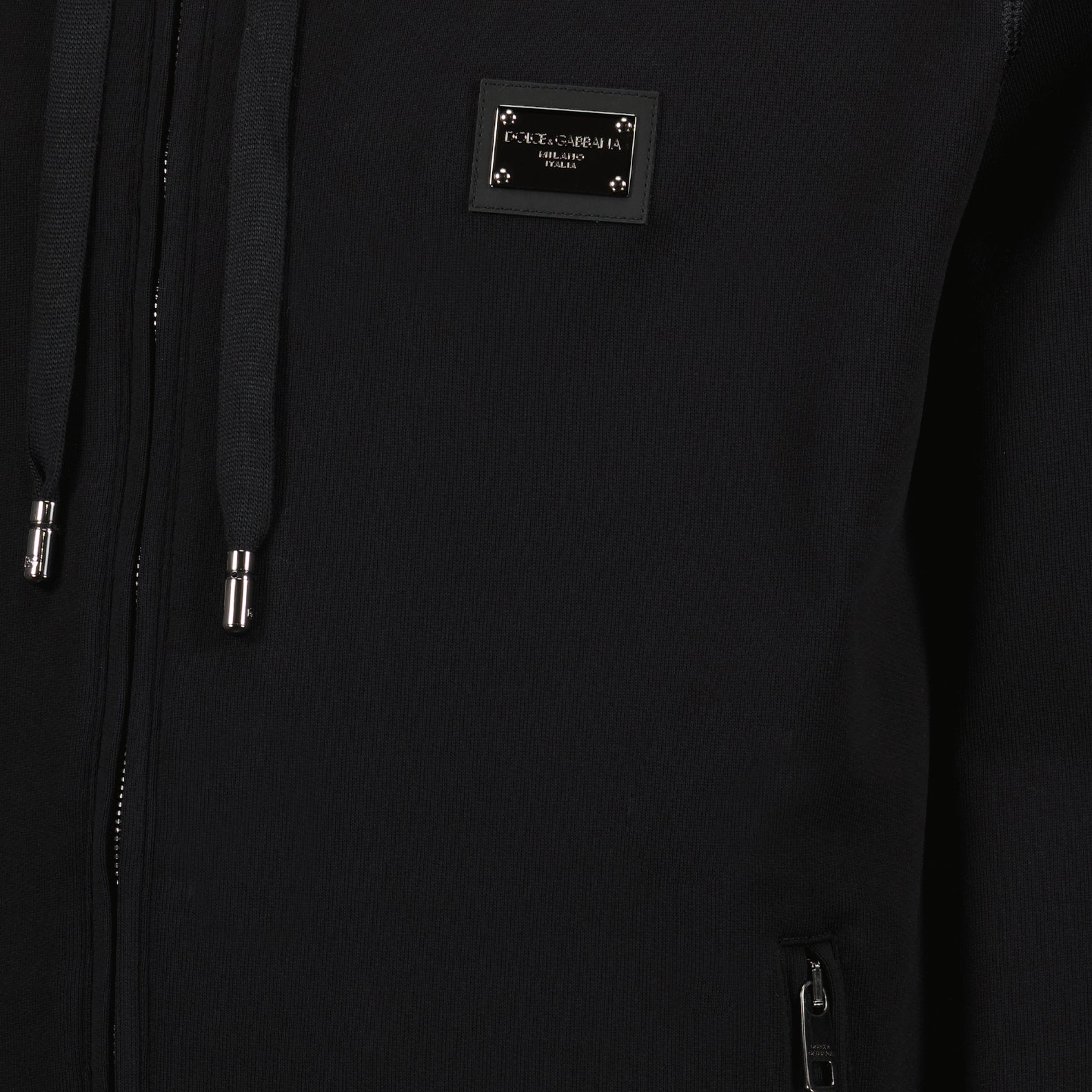 Sweatshirts Logo plaque zip-up sweatshirt Dolce & Gabbana Black Man