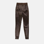 Pantalons Legging en satin Dolce & Gabbana Marron Femme