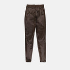 Pantalons Legging en satin Dolce & Gabbana Marron Femme