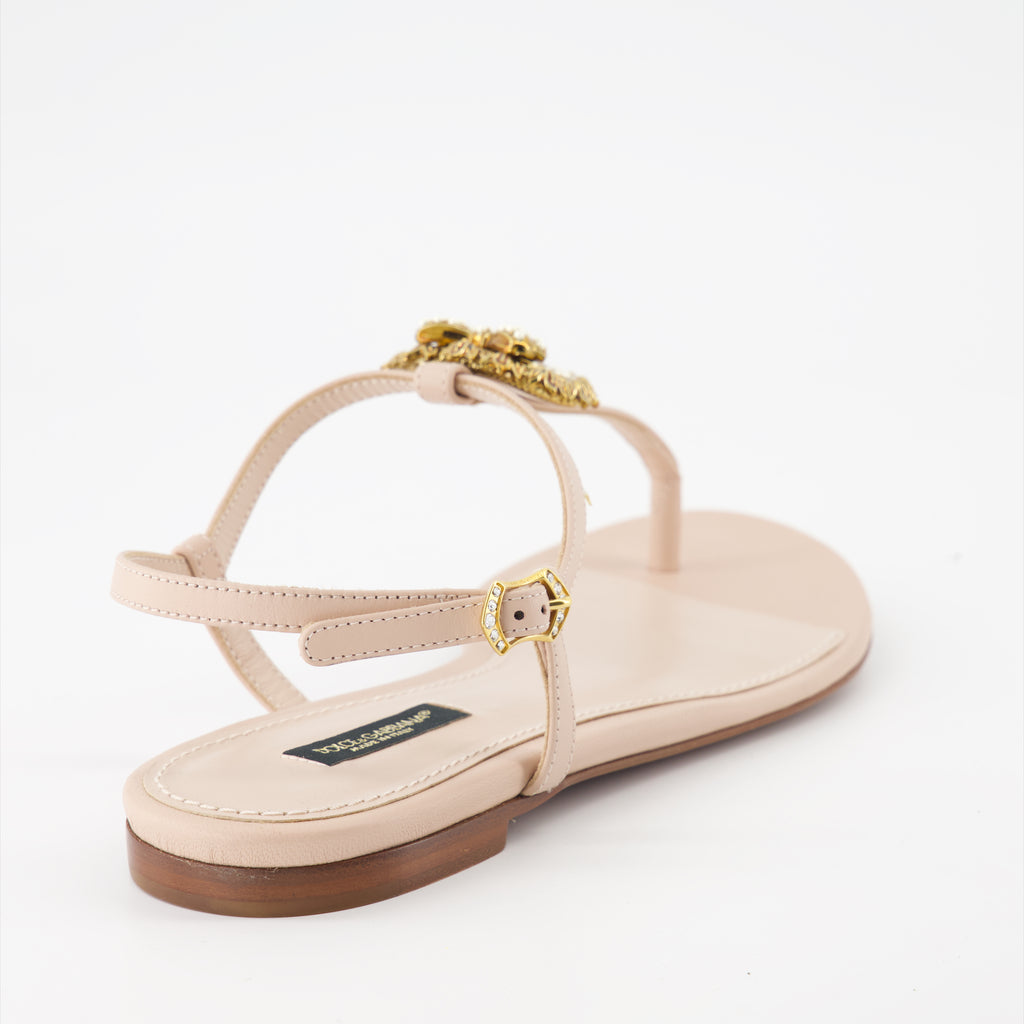 Offene schuhe Sandales Devotion en nappa Dolce & Gabbana Beige Femme