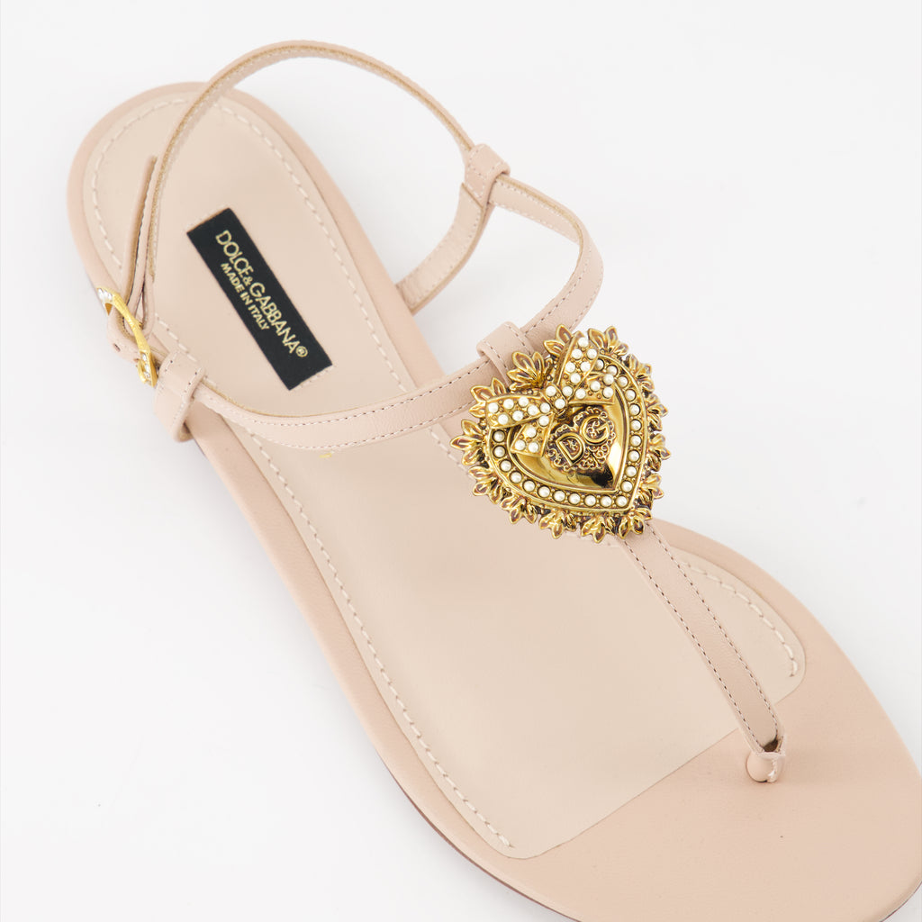 Offene schuhe Sandales Devotion en nappa Dolce & Gabbana Beige Femme
