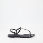 Chaussures ouvertes Sandales DG en cuir Dolce & Gabbana Noir Femme