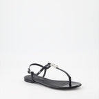 Chaussures ouvertes Sandales DG en cuir Dolce & Gabbana Noir Femme