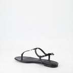 Chaussures ouvertes Sandales DG en cuir Dolce & Gabbana Noir Femme