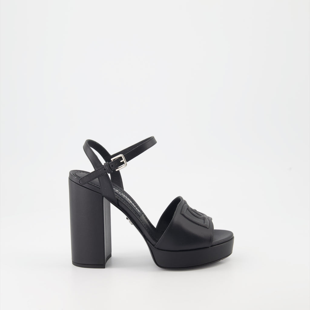 Chaussures ouvertes Sandales DG à plateforme Dolce & Gabbana Noir Femme