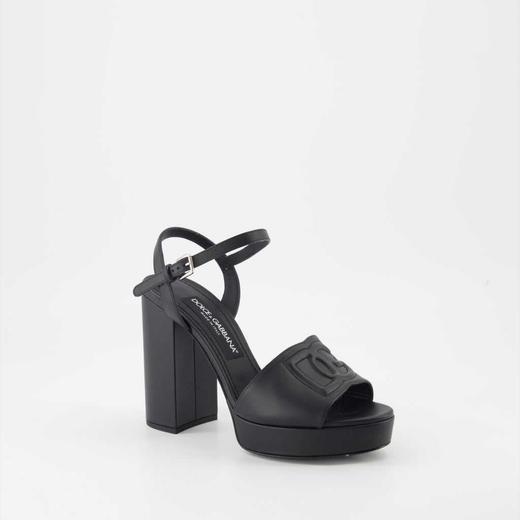 Chaussures ouvertes Sandales DG à plateforme Dolce & Gabbana Noir Femme
