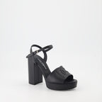 Chaussures ouvertes Sandales DG à plateforme Dolce & Gabbana Noir Femme