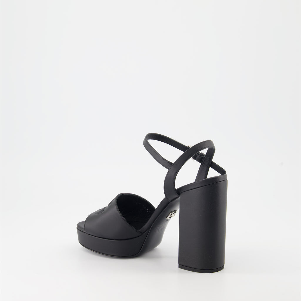 Chaussures ouvertes Sandales DG à plateforme Dolce & Gabbana Noir Femme