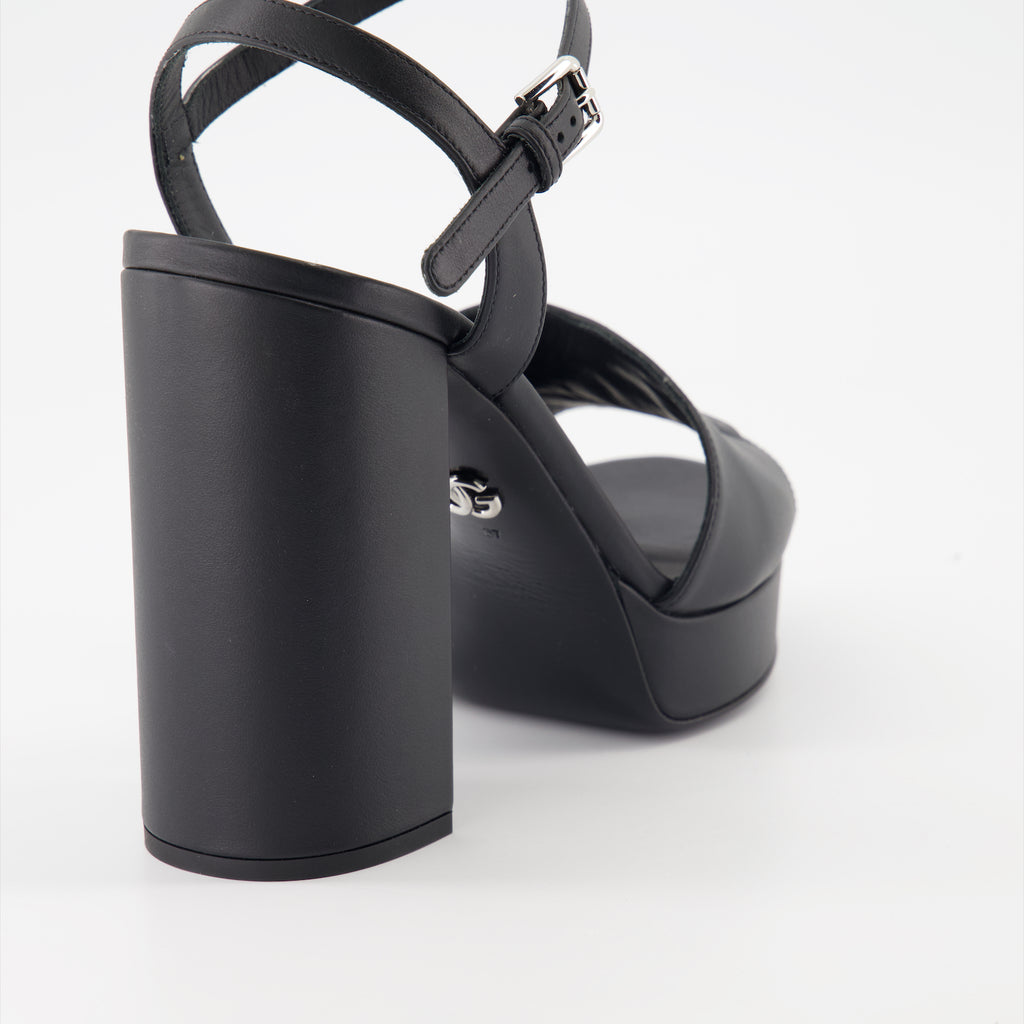 Chaussures ouvertes Sandales DG à plateforme Dolce & Gabbana Noir Femme