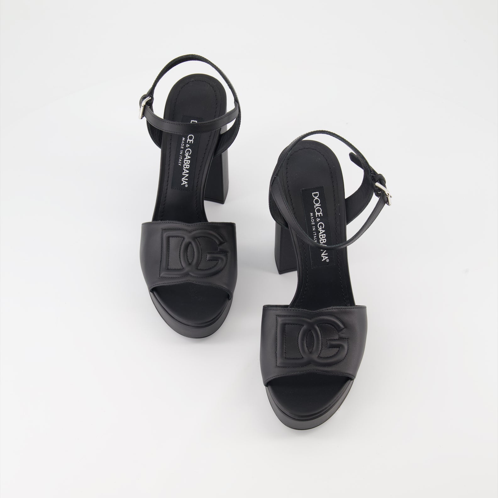 Chaussures ouvertes Sandales DG à plateforme Dolce & Gabbana Noir Femme