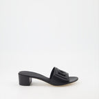 Chaussures ouvertes Mules DG en cuir lisse Dolce & Gabbana Noir Femme