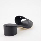 Chaussures ouvertes Mules DG en cuir lisse Dolce & Gabbana Noir Femme