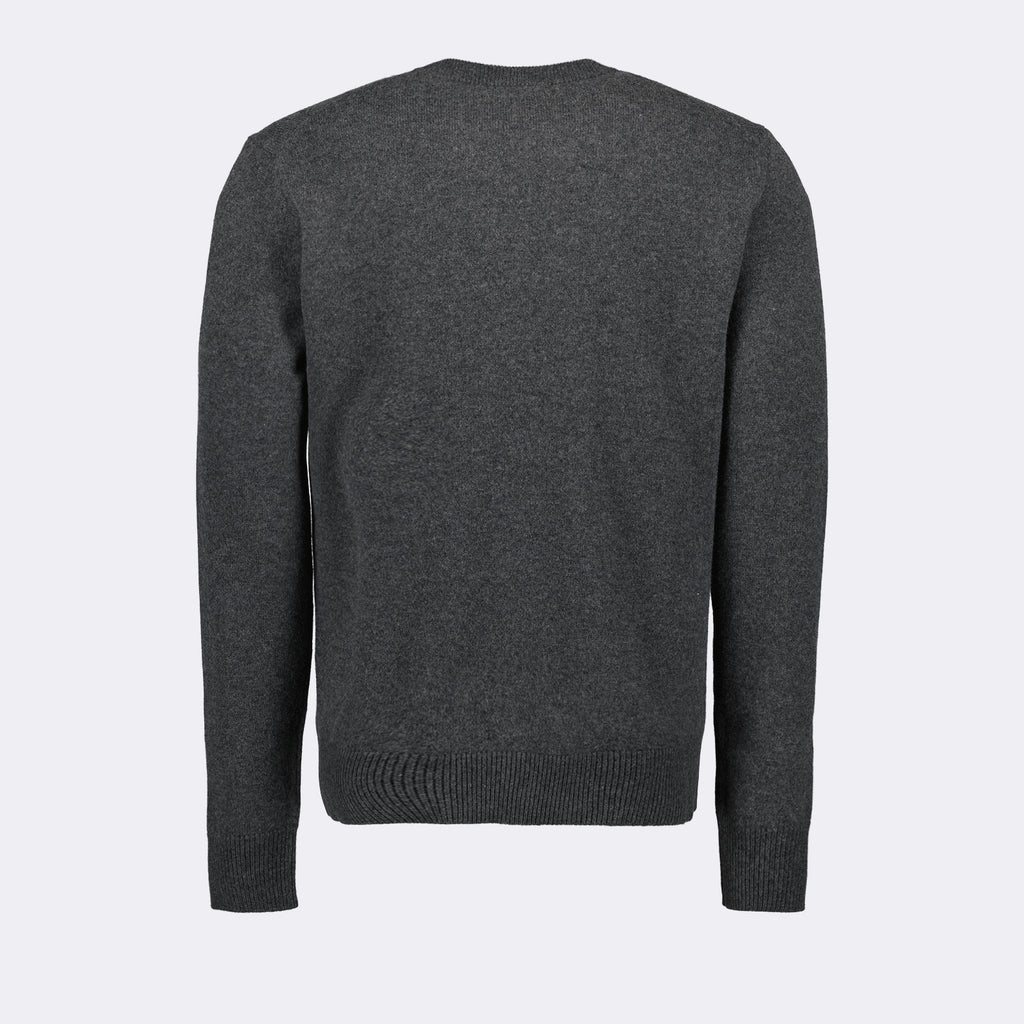 Maille Pull à logo plaque Dolce & Gabbana Gris Homme