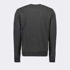 Maille Pull à logo plaque Dolce & Gabbana Gris Homme