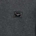 Maille Pull à logo plaque Dolce & Gabbana Gris Homme
