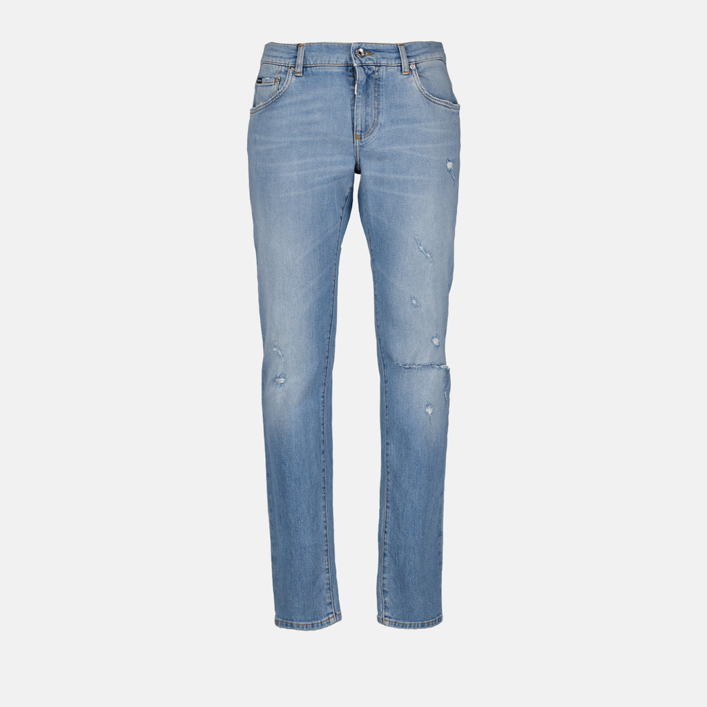 Pantalons Jean à effet usé Dolce & Gabbana Bleu Homme