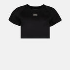 T-Shirts T-shirt à logo plaque Dolce & Gabbana Schwarz Femme