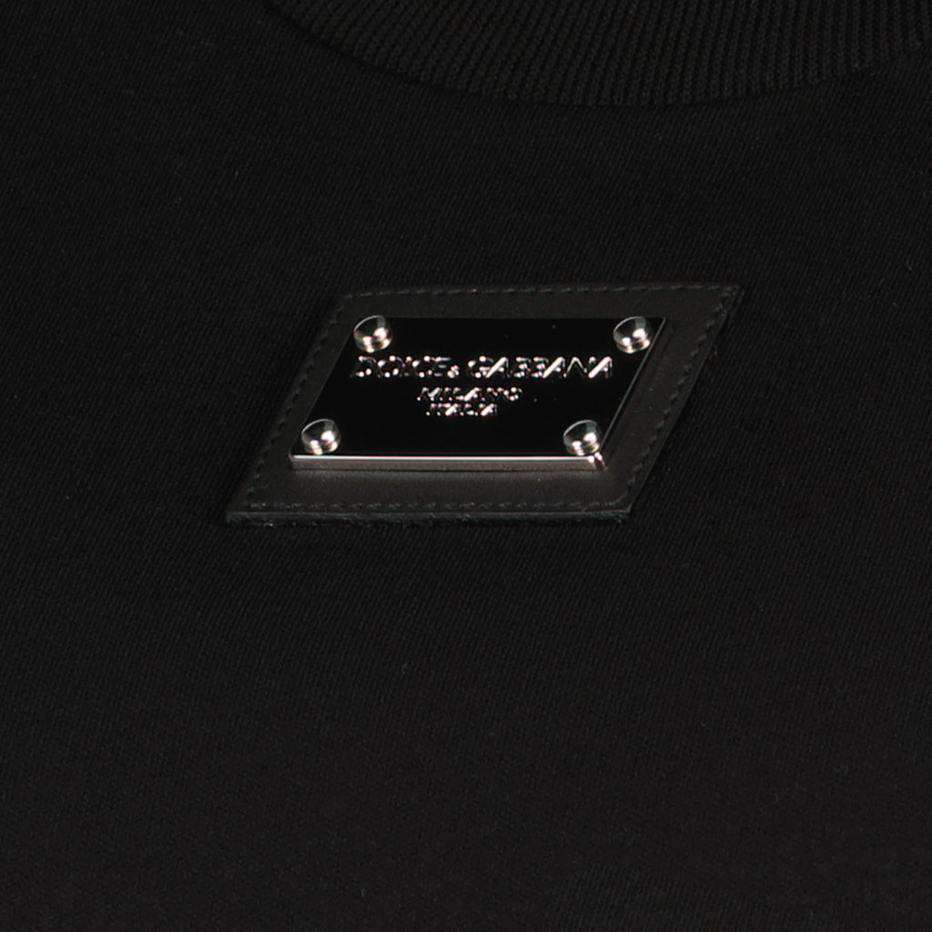 T-Shirts T-shirt à logo plaque Dolce & Gabbana Schwarz Femme