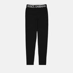Pantaloni Legging à logo Dolce & Gabbana Nero Femme