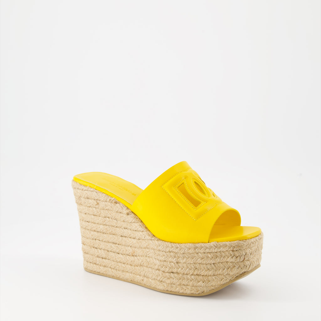 Compensées et plateformes Mules à plateforme DG Dolce & Gabbana Jaune Femme