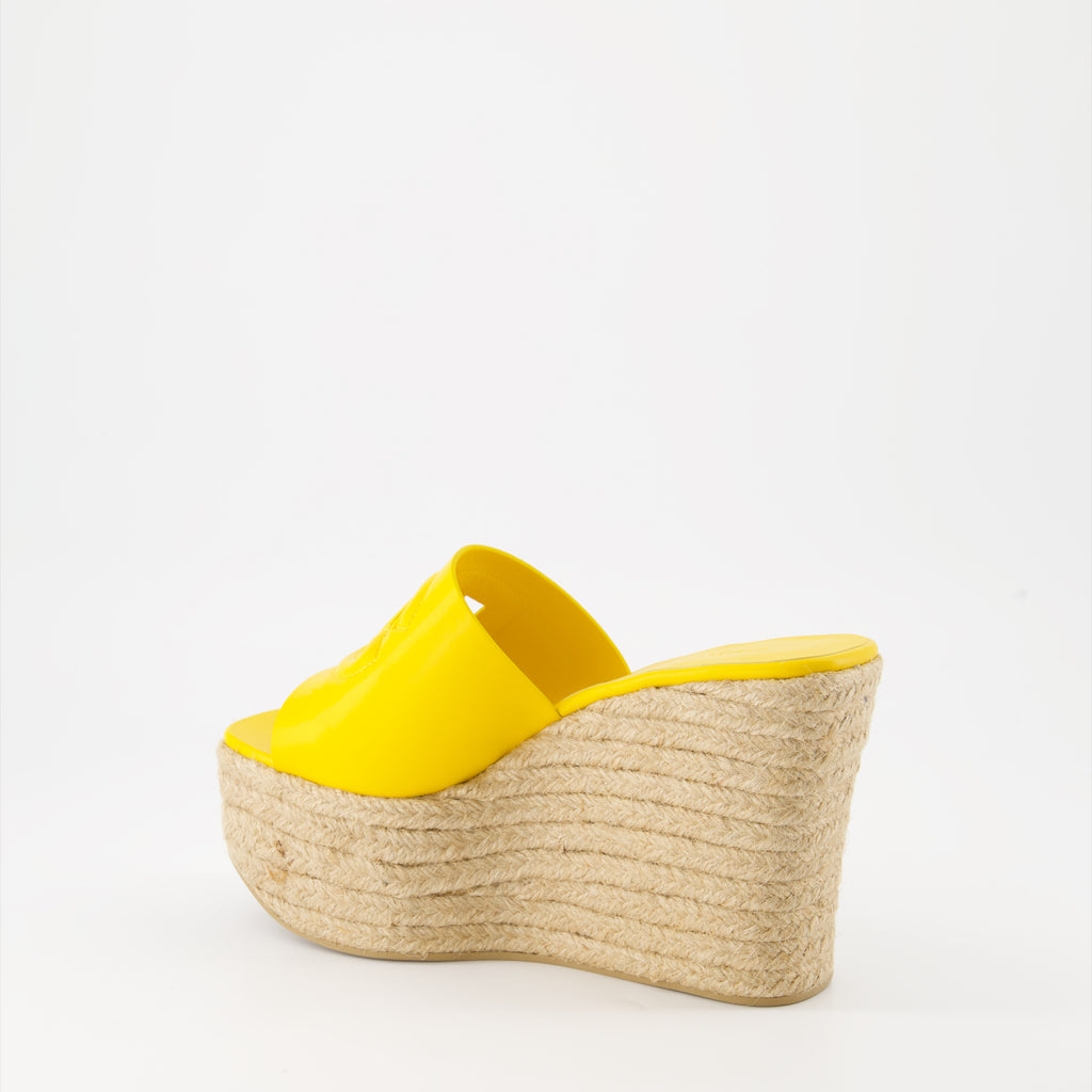 Compensées et plateformes Mules à plateforme DG Dolce & Gabbana Jaune Femme