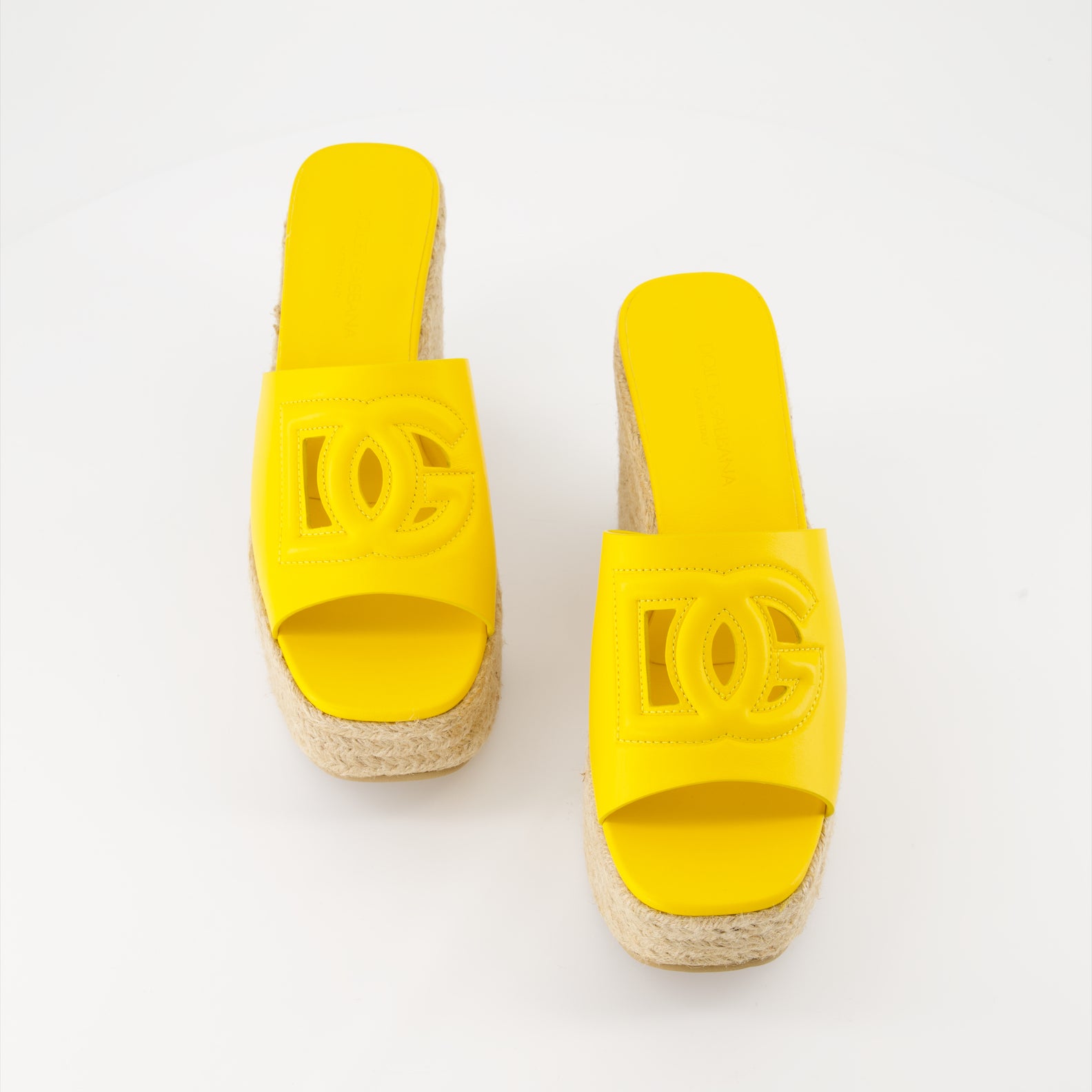 Compensées et plateformes Mules à plateforme DG Dolce & Gabbana Jaune Femme