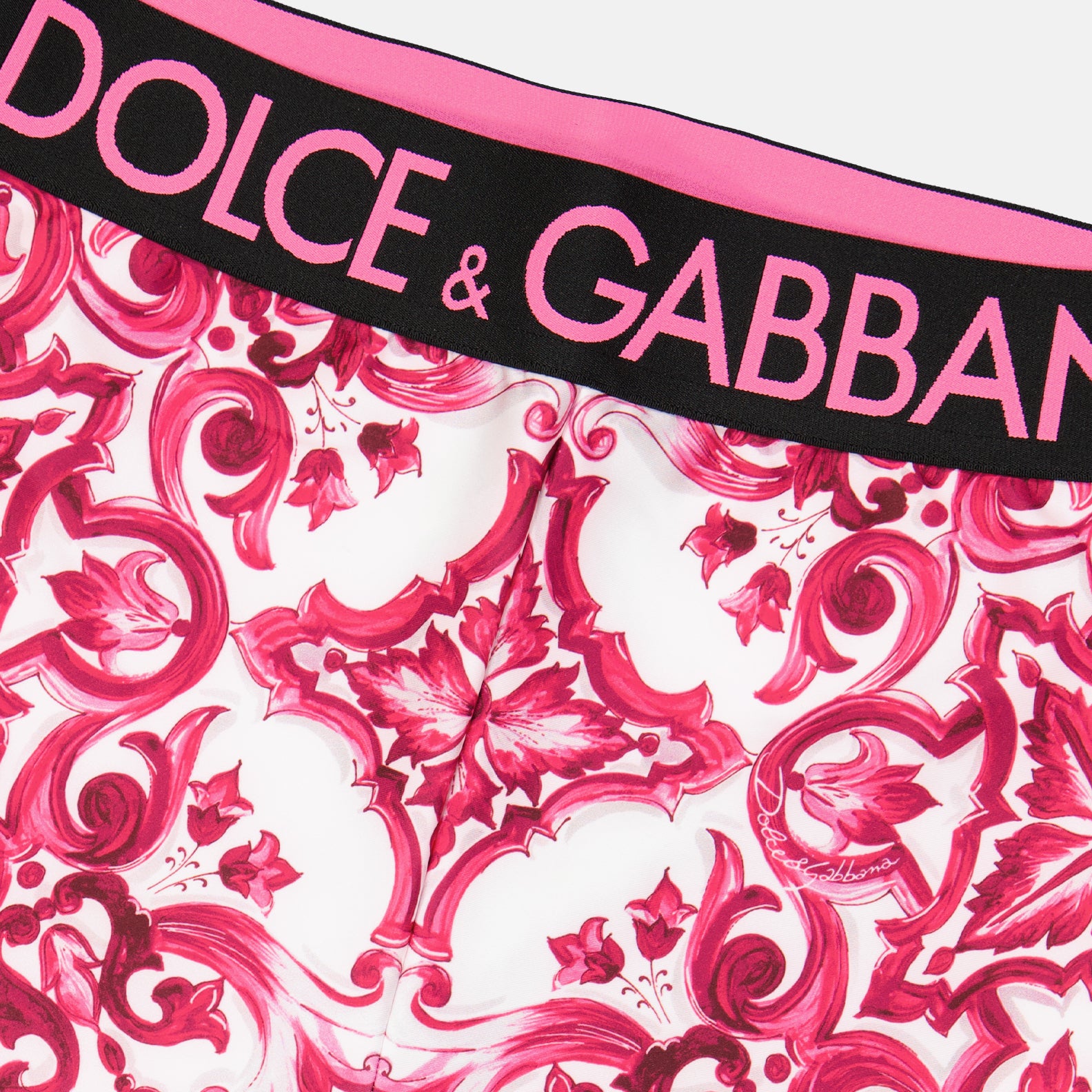 Pantalons Legging imprimé majoliques Dolce & Gabbana Rose Femme