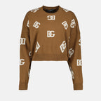Maille Pull DG en laine Dolce & Gabbana Marron Femme
