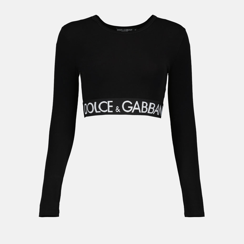 Tops Crop top à manches longues Dolce & Gabbana Negro Femme