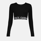Tops Crop top à manches longues Dolce & Gabbana Negro Femme