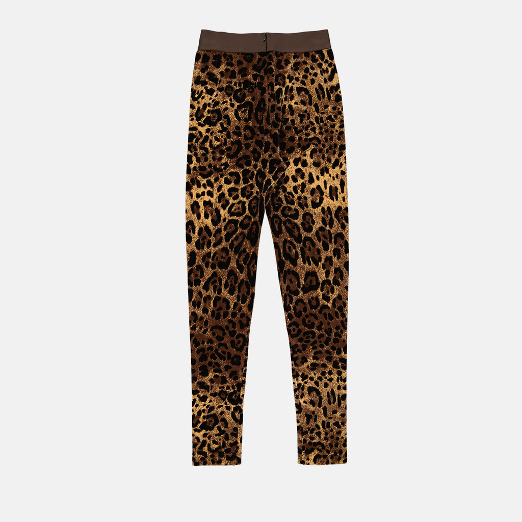 Pantalons Legging imprimé léopard Dolce & Gabbana Marron Femme