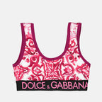 Tops Brassière imprimé majoliques Dolce & Gabbana Rose Femme