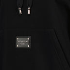Felpe Sweat à capuche à logo plaque Dolce & Gabbana Nero Femme