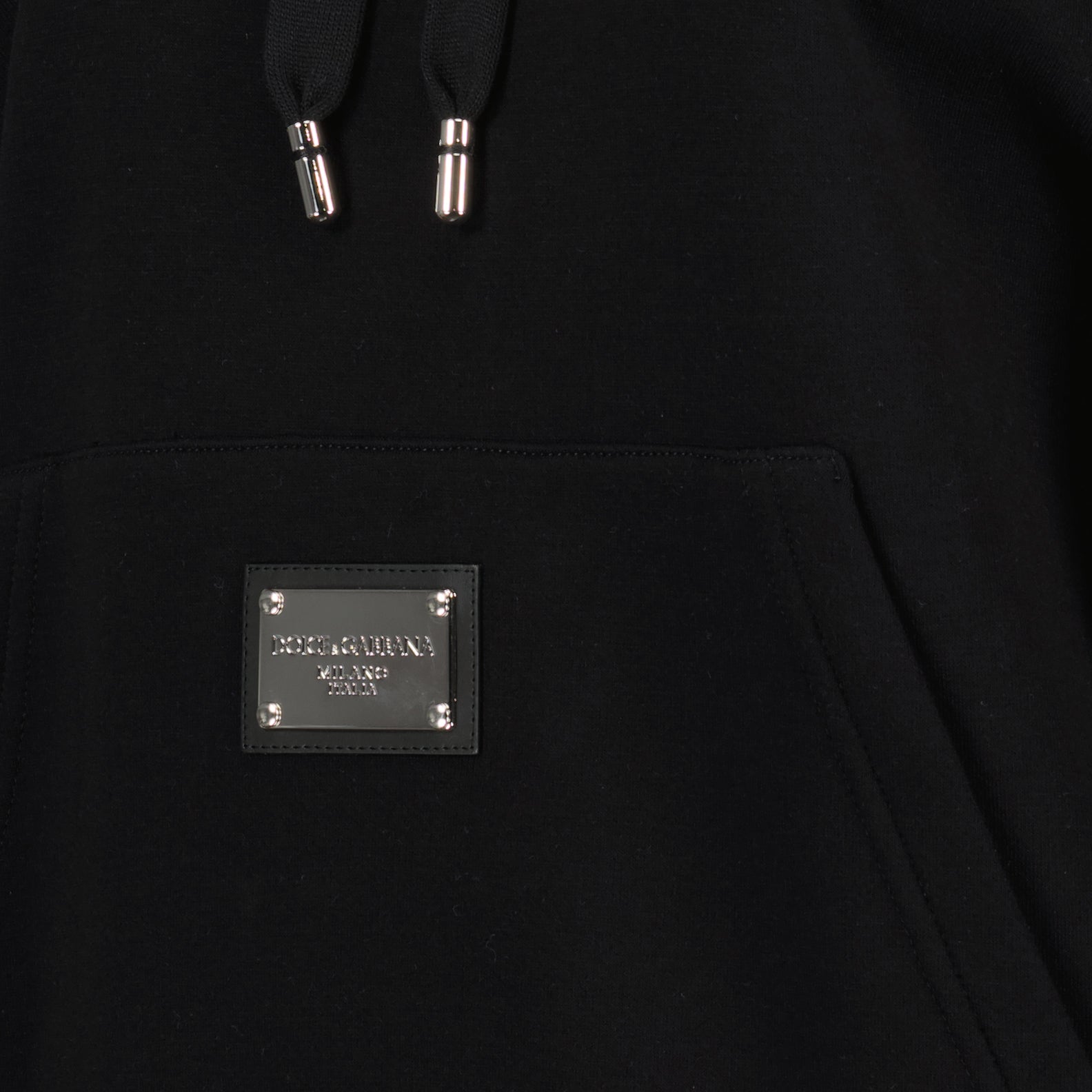 Felpe Sweat à capuche à logo plaque Dolce & Gabbana Nero Femme