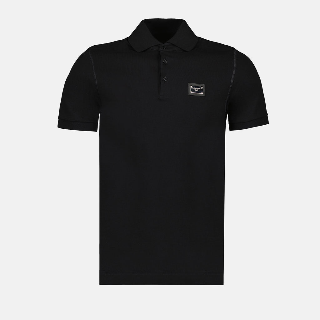 Polos Polo à logo plaque Dolce & Gabbana Preto Homme