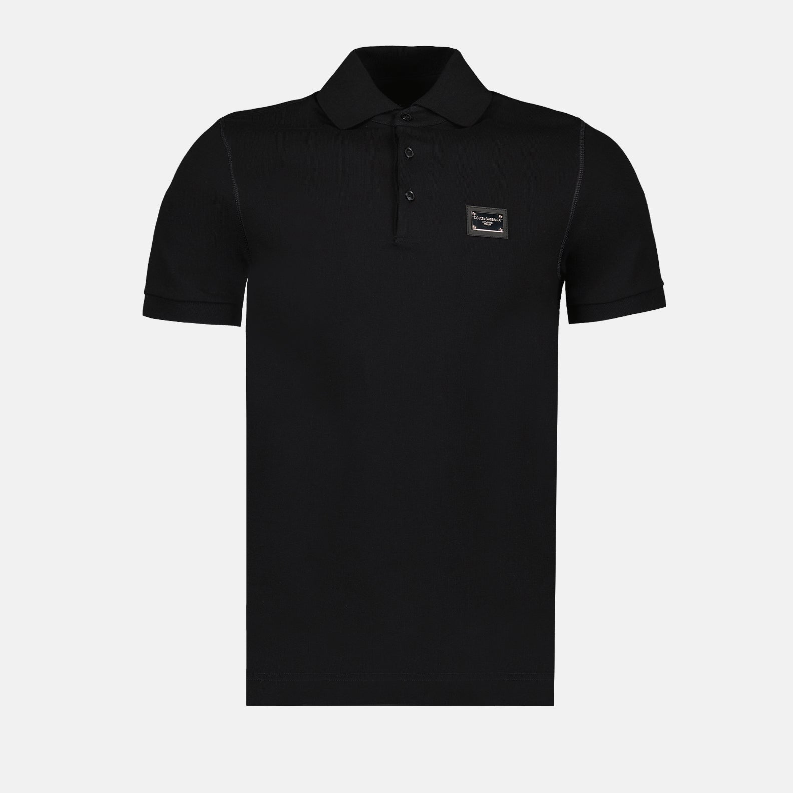 Polos Polo à logo plaque Dolce & Gabbana Negro Homme