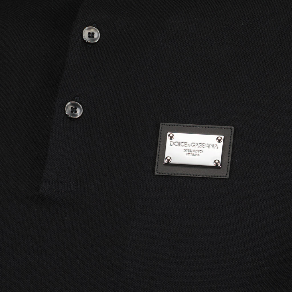 Polos Polo à logo plaque Dolce & Gabbana Preto Homme