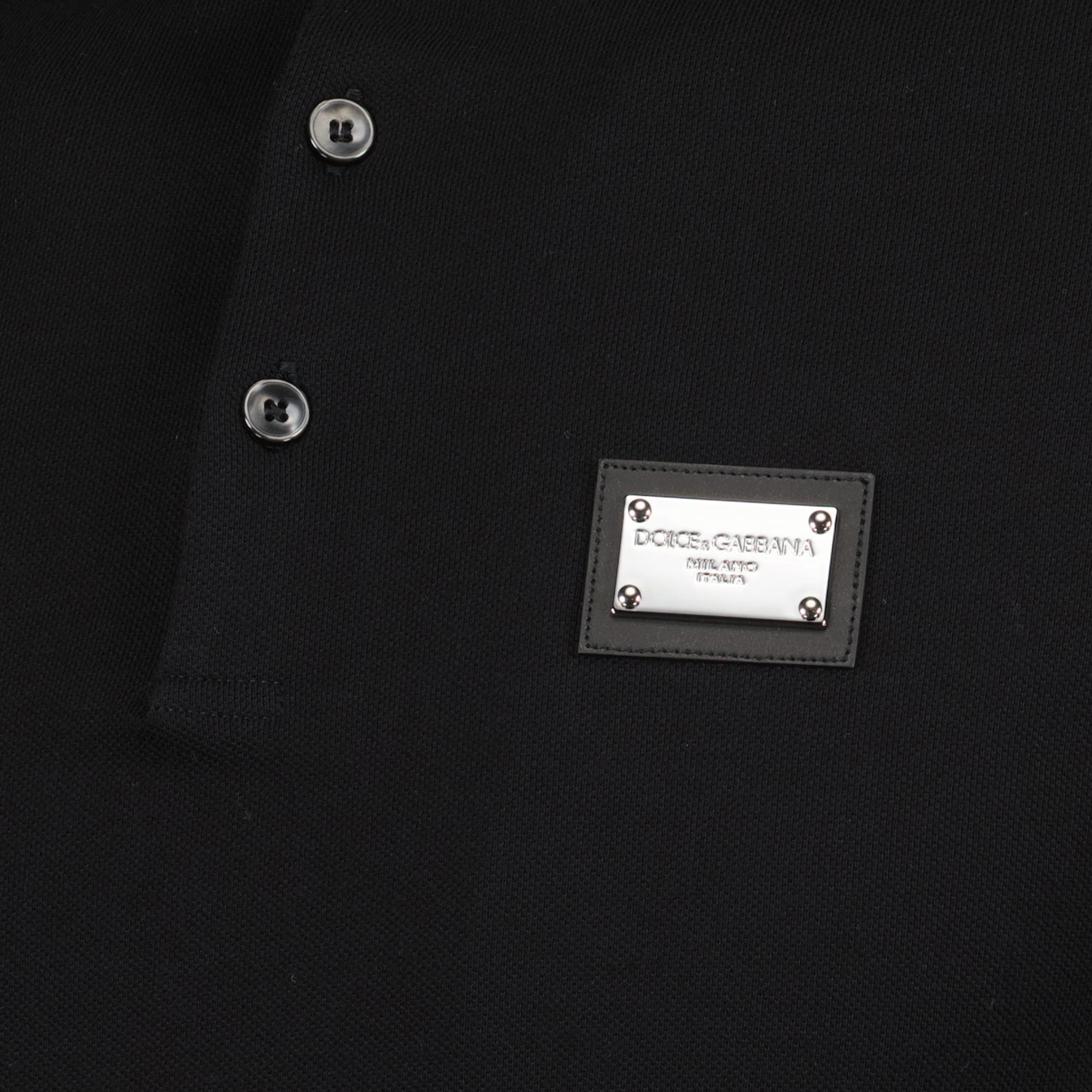 Polos Polo à logo plaque Dolce & Gabbana Negro Homme