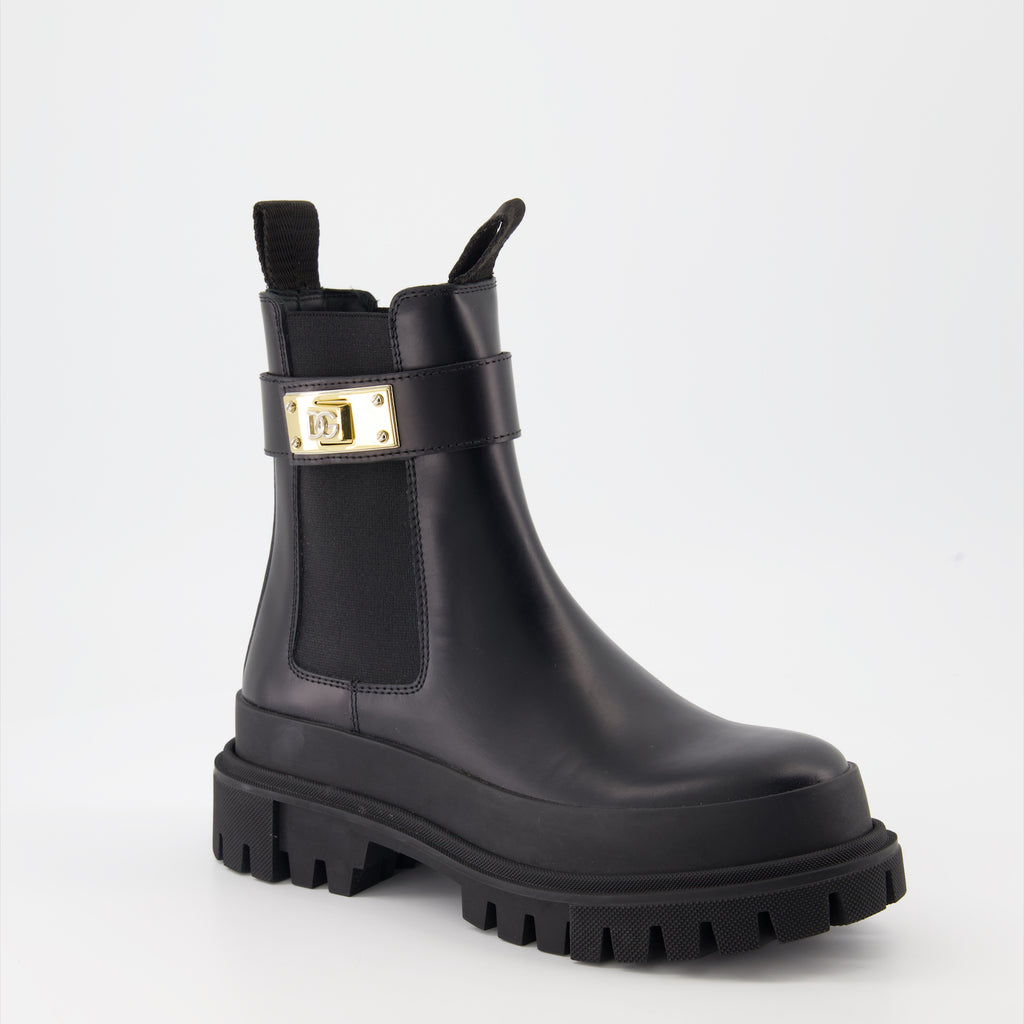 Ankle boots Logo strap ankle boots Dolce & Gabbana Black Women
