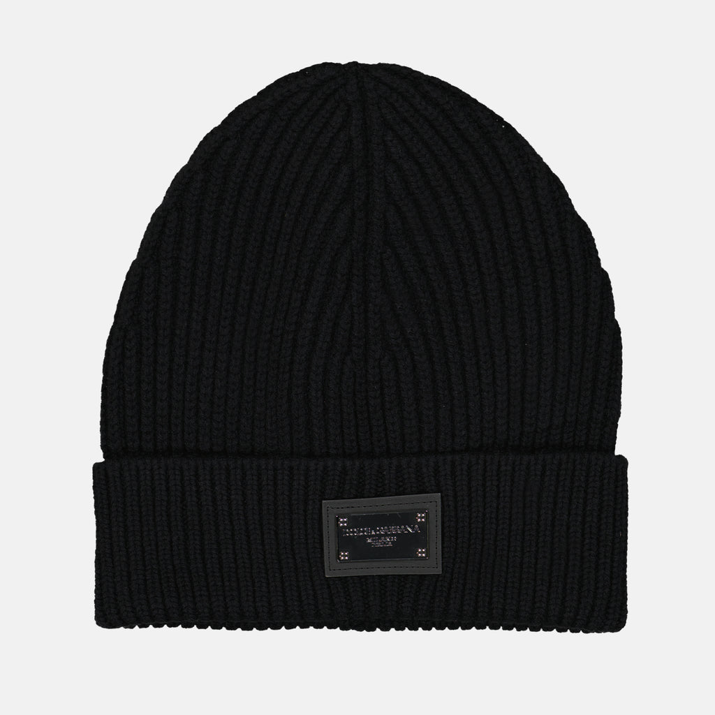 Hats, caps and beanies Logo plaque beanie Dolce & Gabbana Black Man