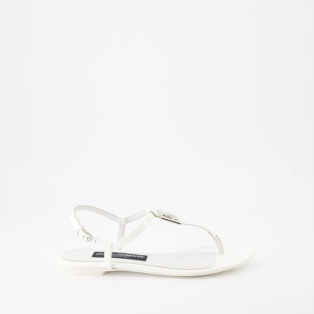 Offene schuhe Sandales DG en cuir Dolce & Gabbana Weiß Femme