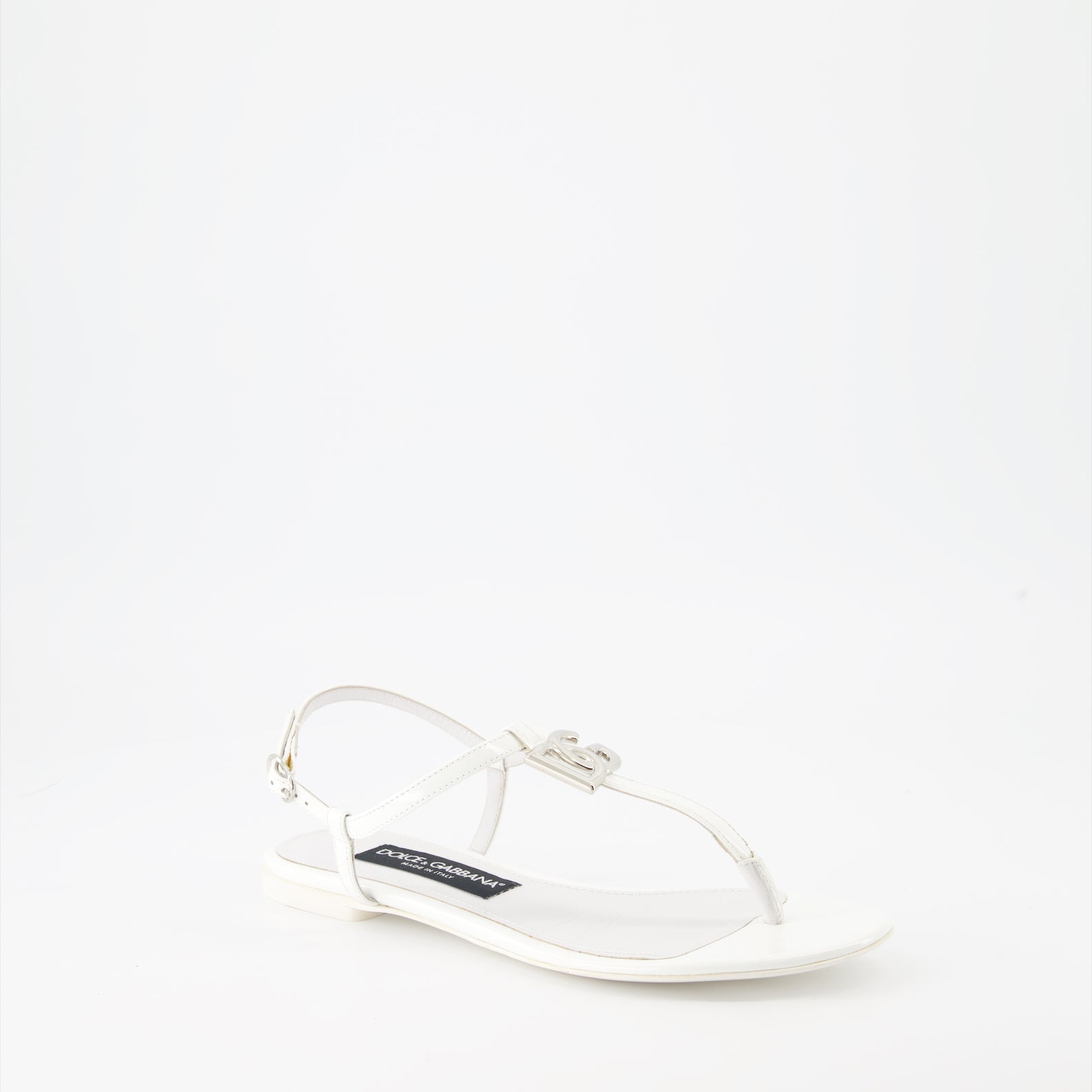 Offene schuhe Sandales DG en cuir Dolce & Gabbana Weiß Femme
