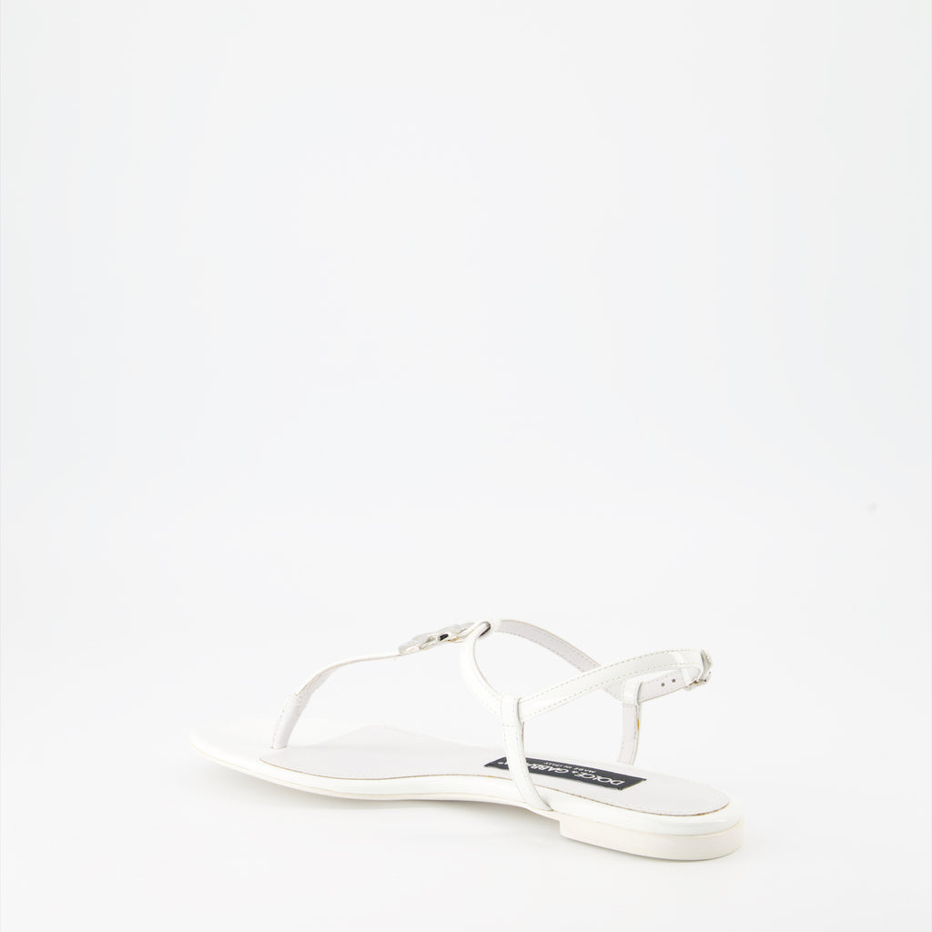 Offene schuhe Sandales DG en cuir Dolce & Gabbana Weiß Femme