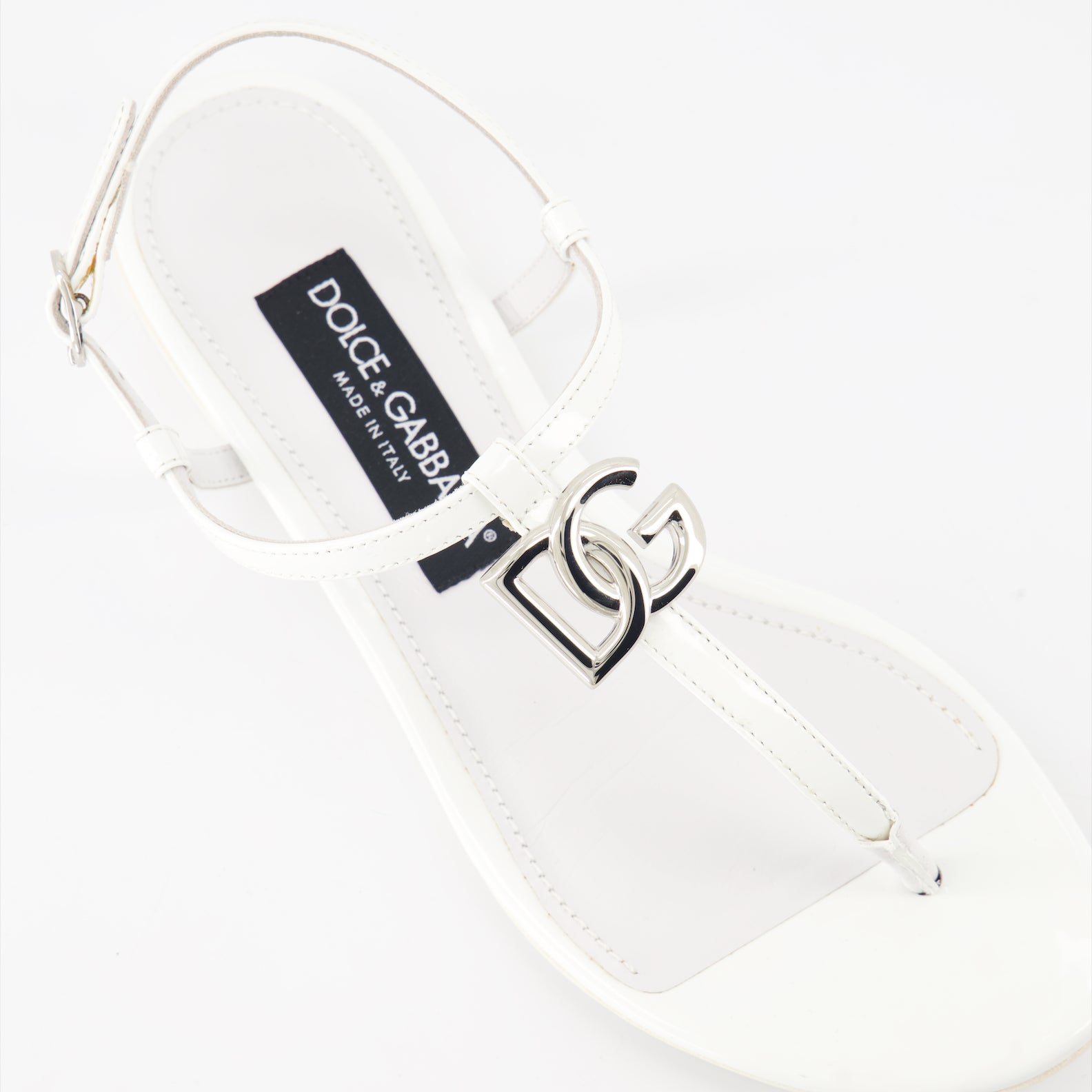 Offene schuhe Sandales DG en cuir Dolce & Gabbana Weiß Femme