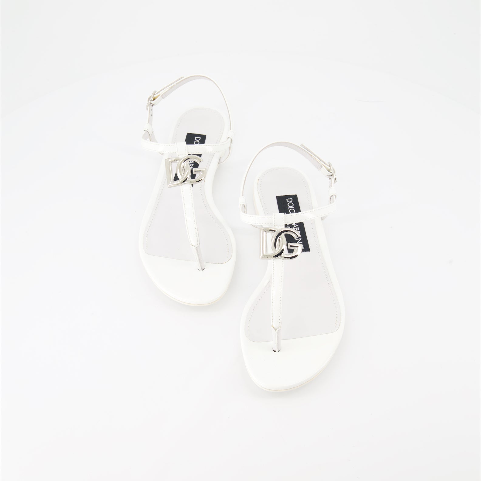 Offene schuhe Sandales DG en cuir Dolce & Gabbana Weiß Femme