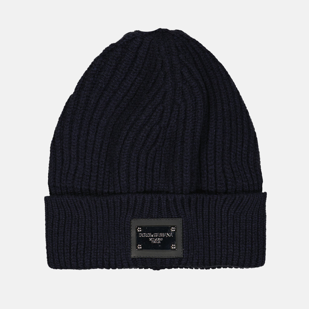 Hats, caps and beanies Logo plaque beanie Dolce & Gabbana Blue Man